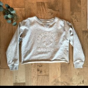 Abercrombie Grey Crop Crewneck Sweatshirt